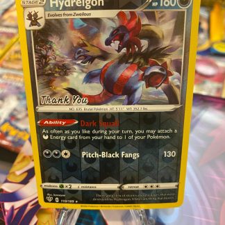 2020 Pokemon Hydreigon Darkness Ablaze Thank You Card  110 of 189 Reverse Holo Mint