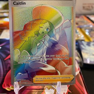 2021 Pokemon Trainer Caitlin Chilling Reign Full Art 213 of 198 Rainbow Holo Mint