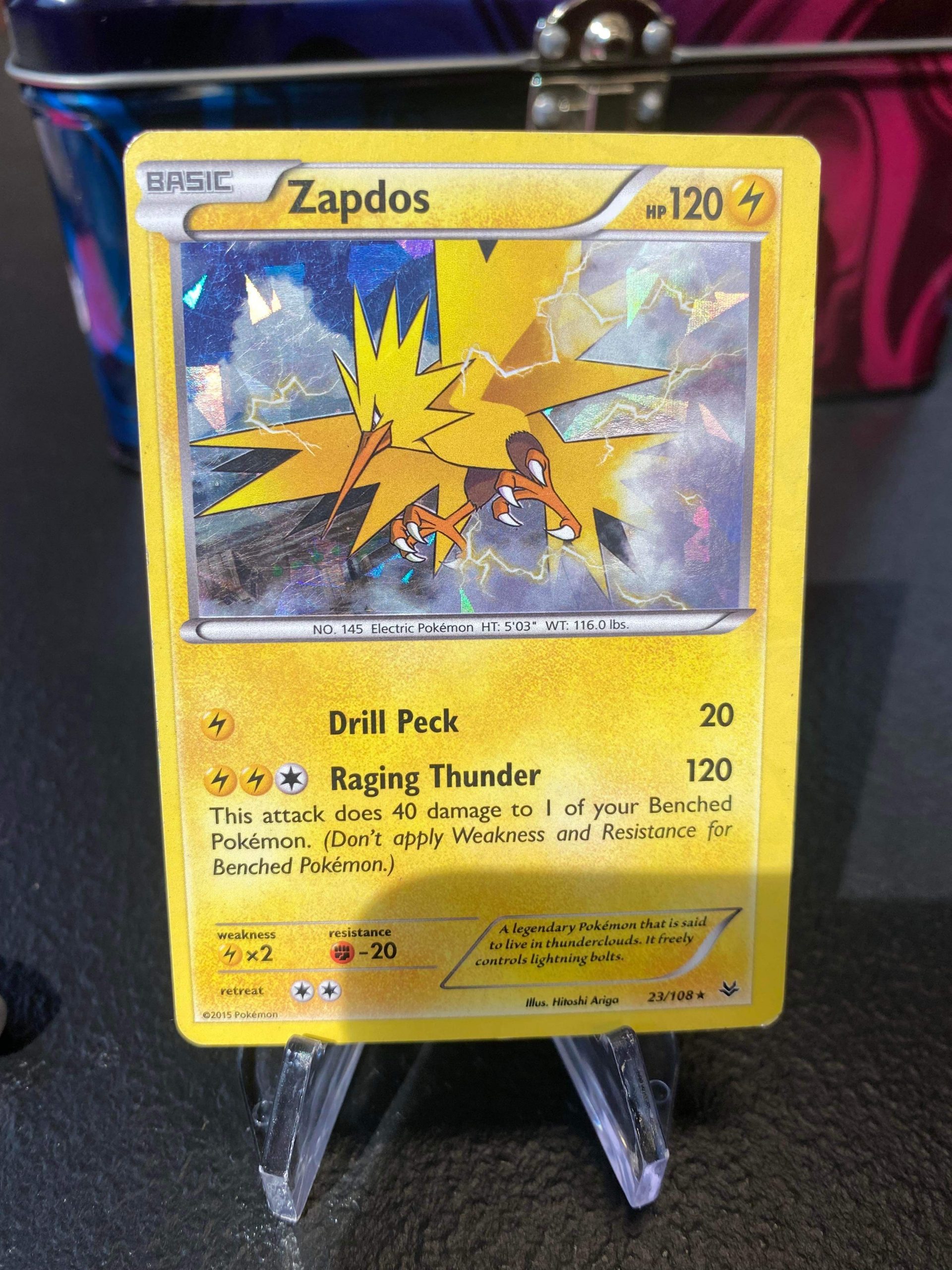 2015 Pokemon Zapdos XY Roaring Skies 23 of 108 Cracked Ice Holo ...