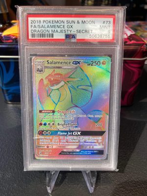 2018 Pokemon FA/Salamence GX Sun & Moon Dragon Majesty - Secret #73 PSA 9 Mint