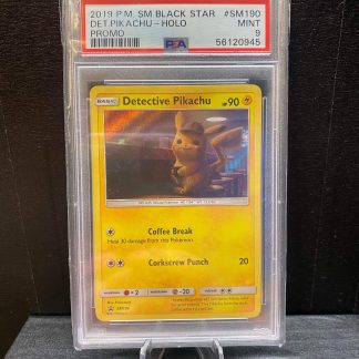 2019 Pokemon Detective Pikachu Sun & Moon Black Star Promo #SM190 Holo PSA 9 Mint