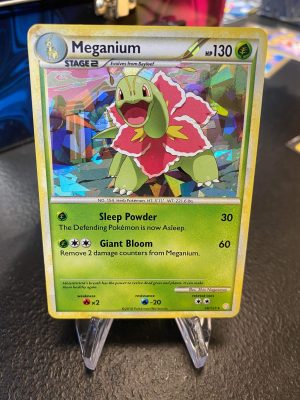 2010 Pokemon Meganium HeartGold & SoulSilver 26 of 123 Cracked Ice Holo Near Mint