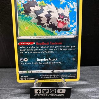 2020 Pokemon Galarian Zigzagoon Sword & Shield 117 of 202 Reverse Holo Near Mint