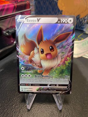 2020 Pokemon Eevee V Sword & Shield Black Star Promo Full Art SWSH065 Holo Mint