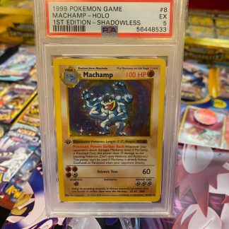 1999 Pokemon 1st Edition Machamp Game #8 Shadowless PSA 5 Excellent