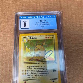 1999 Pokemon Raichu Fossil Unlimited 14 of 62 CGC 8 Holo Near Mint/Mint