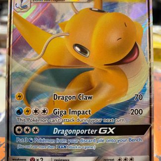 2018 Pokemon Dragonite GX Sun & Moon Dragon Majesty Holo 37 of 70 Mint