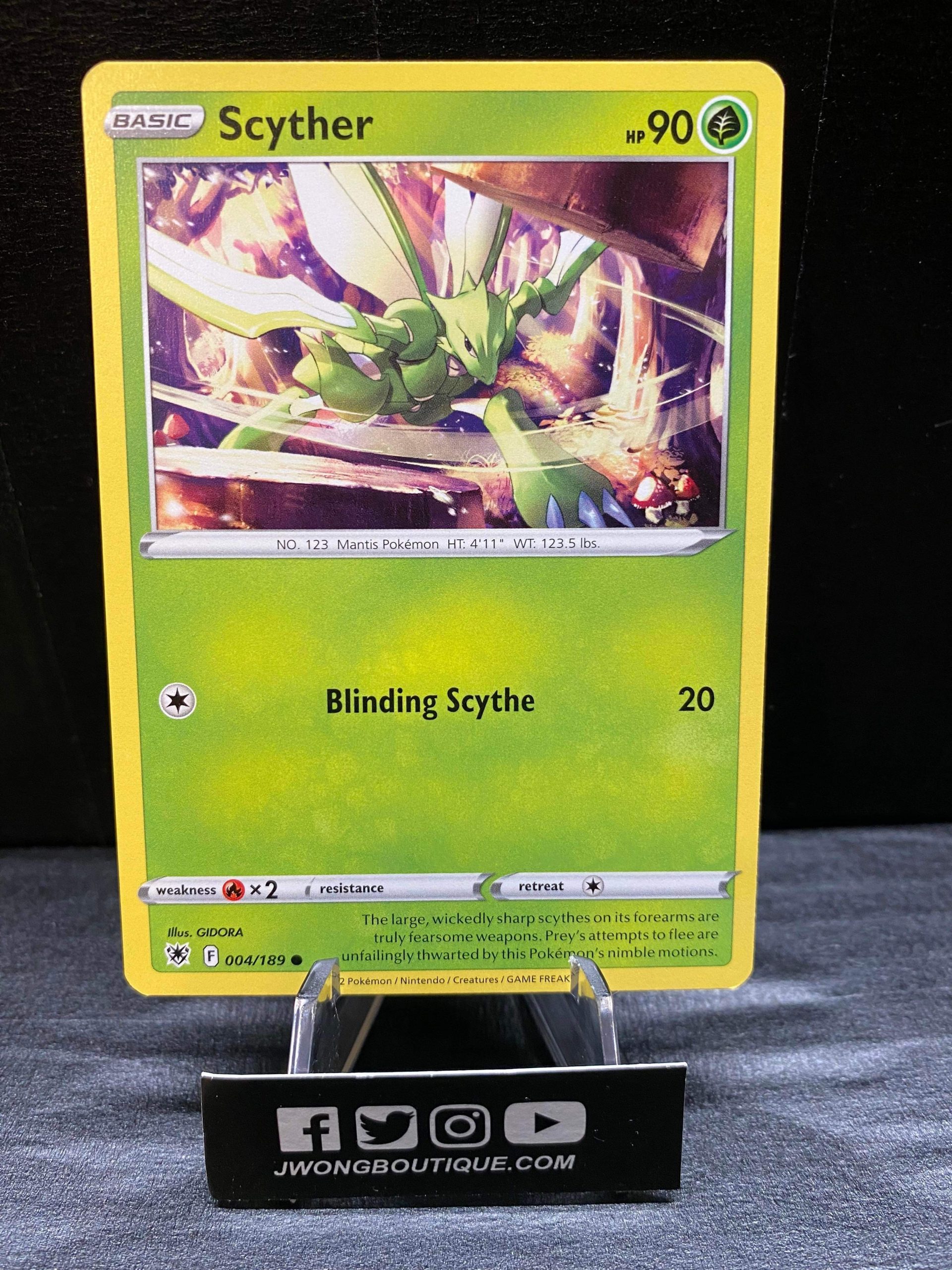 2022 Pokemon Scyther Astral Radiance 004 of 189 Mint - Jwong Boutique