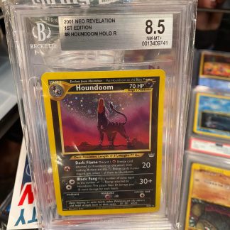 2001 1st Edition Houndoom New Revelation #8 Beckett 8.5 Holo Near Mint+