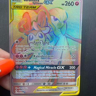 2019 Pokemon Gardevoir & Sylveon GX Full Art 225 of 214 Rainbow Holo Near Mint