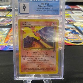 2000 Pokemon Moltres Black Star Promo #21 The Power of One Error Illustrator CGC 9 Mint