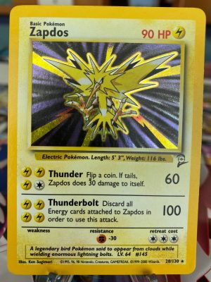 2000 Pokemon Zapdos Base Set 2 Holo 20 of 130 Near Mint