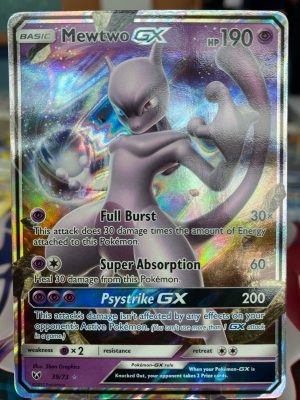 2017 Pokemon Mewtwo GX Full Art Sun & Moon Shining Legends 39 of 73 Holo Mint