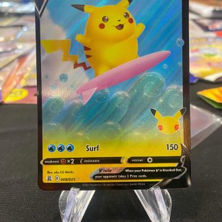 2021 Pokemon Surfing Pikachu V Full Art 25th Anniversary Celebrations 008 of 025 Holo