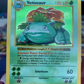 1999 Pokemon Venusaur Shadowless Base Set 15 of 102 Holo Moderately Played