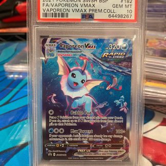 2021 Pokemon Vaporeon Vmax Sword & Shield Black Star Promo Vaporeon Vmax Premium Collection #182 PSA 10 Gem Mint