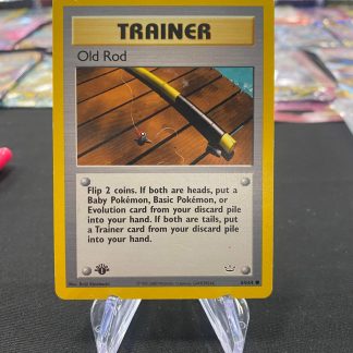 2000 1st Edition Pokemon Old Rod Trainer Neo Revelation 64 of 64 Moderately Played