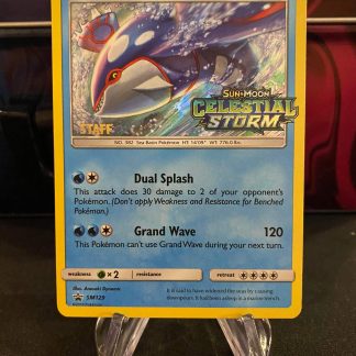 2018 Pokemon Kyogre Celestial Store Staff Prerelease Promo SM129 Holo Lightly Played
