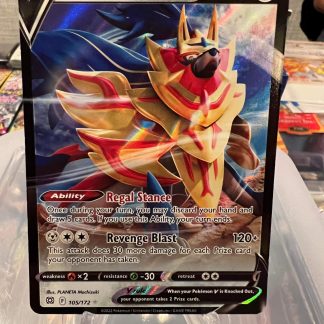 2022 Pokemon Zamazenta V Full Art Brilliant Stars 105 of 172 Holo Mint
