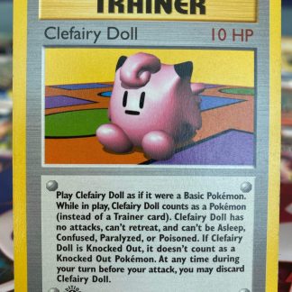1999 1st Edition Pokemon Clefairy Doll Trainer Base Set 70 of 102 Near Mint