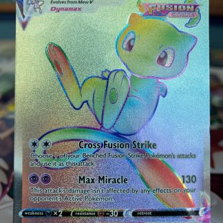 2021 Pokemon Mew Vmax Full Art Fusion Strike 268 of 264 Rainbow Holo Near Mint