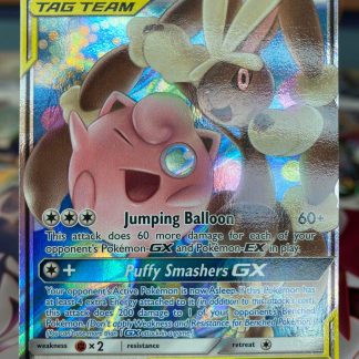 2019 Pokemon Mega Lopunny & Jigglypuff GX Full Art Cosmic Eclipse 165 of 236 Holo Mint