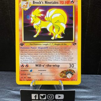 2000 1st Edition Pokemon Brock’s Ninetales Gym Challenge Unlimited 3 of 132 Holo Mint