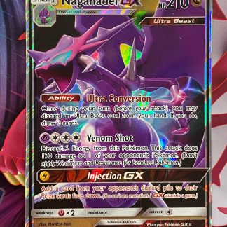 2019 Pokemon Naganadel GX Sun & Moon Unified Minds Full Art Holo 160 of 236 Lightly Played
