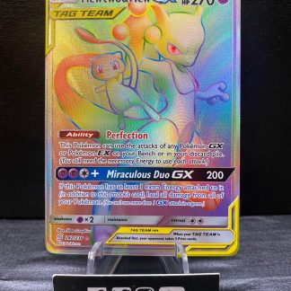 2019 Pokemon Mewtwo & Mew GX Sun & Moon Unified Minds 243 of 236 Rainbow Holo Mint