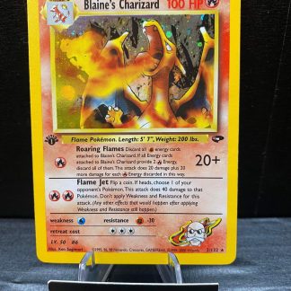2000 1st Edition Pokemon Blaine's Charizard 2 of 132 Holo Moderately Played