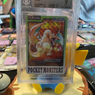 1997 Japanese Pokemon Charizard Bandai Cardass #6 Prism Beckett 9 Mint