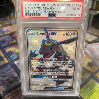 2018 Pokemon Rayquaza GX Sun & Moon Celestial Storm #177a PSA 9 Mint