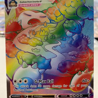 2020 Pokemon Snorlax Vmax Sword & Shield 206 of 202 Rainbow Holo Mint