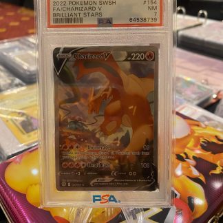 2022 Pokemon Charizard V Sword & Shield Brilliant Stars #154 PSA 7 Near Mint