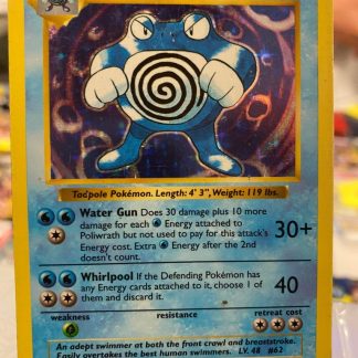 1999 Pokemon Shadowless Poliwrath Base Set Holo Rare 13 of 102 Moderately Played