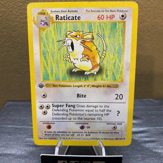 1999 1st Edition Pokemon Raticate Base Set Shadowless 40 of 102 Moderately Played