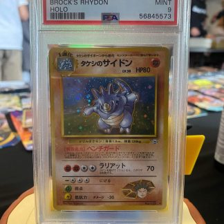 1998 Japanese Pokemon Brock's Rhydon Gym #112 Holo PSA 9 Mint