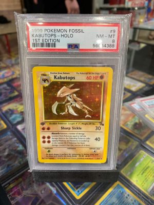 1999 1st Edition Pokemon Kabutops Fossil #9 Holo PSA 8 Near Mint/Mint