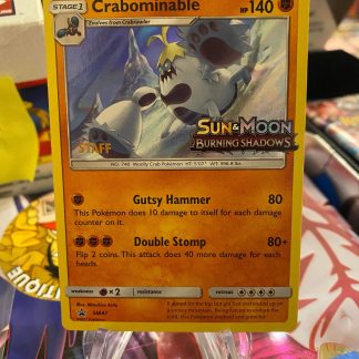 2017 Pokemon Crabominable Sun & Moon Burning Shadows Staff Promo SM47 Holo Lightly Played