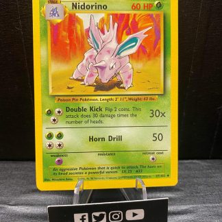 1999 Pokemon Nidorino Base Set 37 of 102 Lightly Played