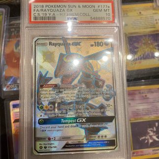 2018 Pokemon Rayquaza GX Sun & Moon Hidden Fates Premium Collection #177a PSA 10 Gem Mint
