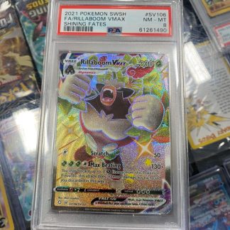 2021 Pokemon Rillaboom Vmax Sword & Shield Shining Fates #SV106 PSA 8 Near Mint/Mint