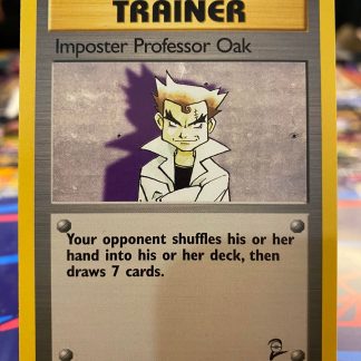 2000 Pokemon Imposter Professor Oak Trainer Base Set 2 102 of 130 Lightly Played