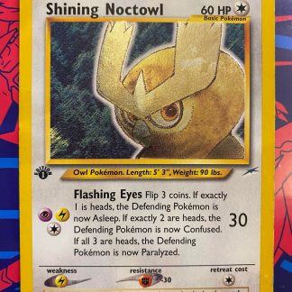 2002 Pokemon 1st Edition Shining Noctowl Neo Destiny 110 of 105 Heavily Played