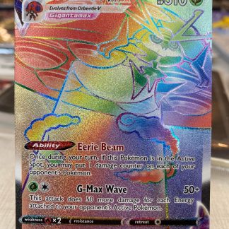 2020 Pokemon Orbeetle Vmax Vivid Voltage 186 of 185 Rainbow Holo Mint