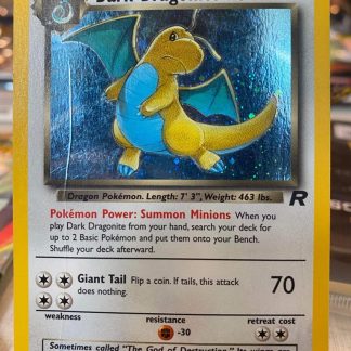 2000 Pokemon Dark Dragonite Team Rocket 5 of 82 Holo Damaged