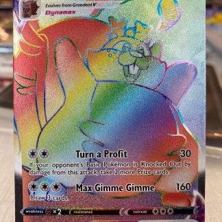 2021 Pokemon Greedent Vmax Fusion Strike 272 of 264 Rainbow Holo Mint