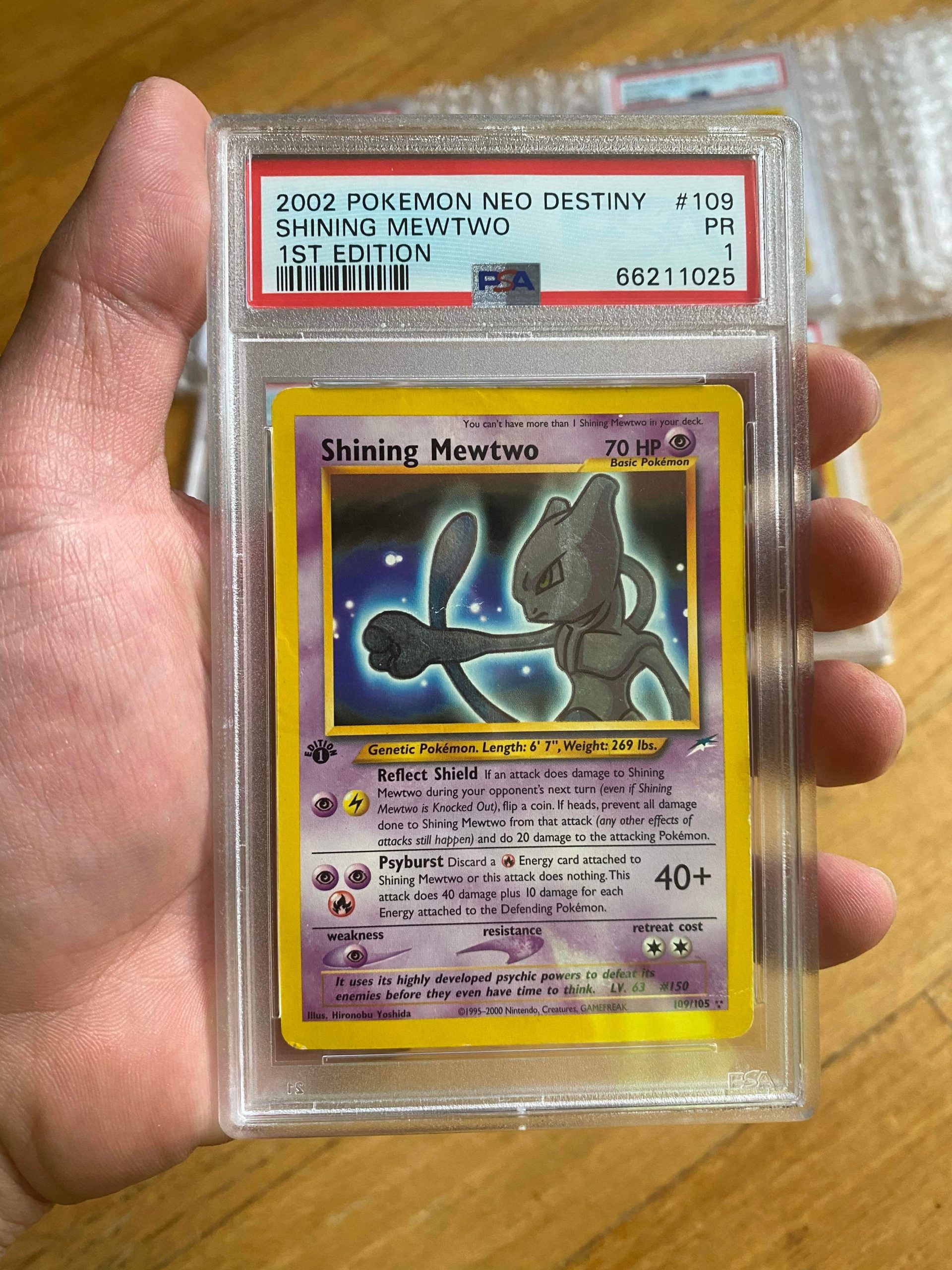 2002 1st Edition Pokemon Shining Mewtwo Neo Destiny Pop 3 #109 PSA 1 ...