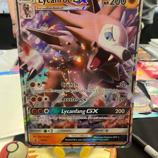 2017 Pokemon Lycanroc GX Jumbo Cards Black Star Promo SM14 Holo Moderately Played