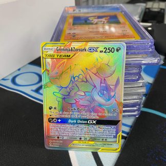 2019 Pokemon Greninja & Zoroark GX Sun & Moon Unbroken Bonds 222 of 214 Rainbow Holo Lightly Played
